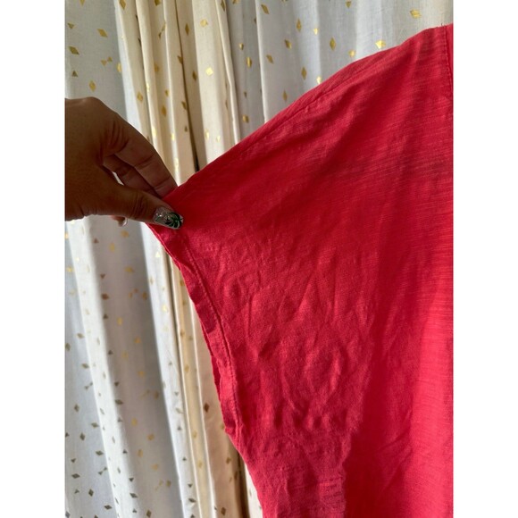 J. Jill Women's Salmon 100% Cotton Scoop-Neck Slub Tee Basic T-Shirt Petite XL - Picture 3 of 5